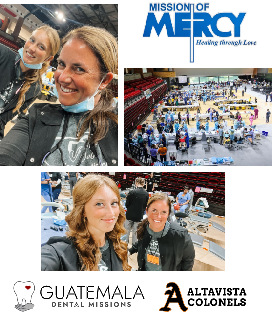 Collage of Hooks Family Dentistry team members volunteering at Mission of Mercy and other charities